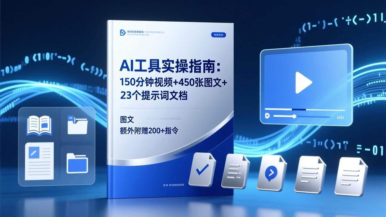 （17504期）AI工具实操指南：150分钟视频+450张图文+23个提示词文档，额外附赠200+指令-小五资源网 - 活动线报,软件,教程分享平台