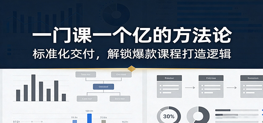 一门课一个亿的方法论：标准化交付，解锁爆款课程打造逻辑-小五分享网 - 活动线报,软件,教程分享平台