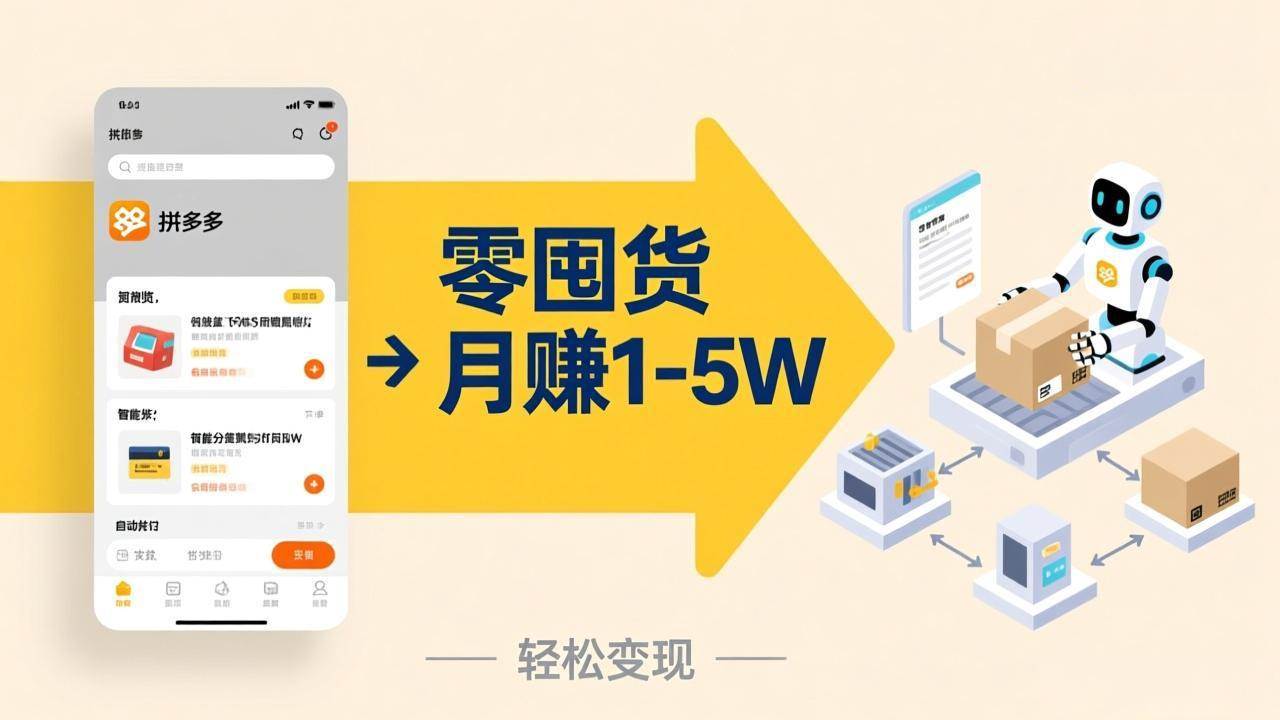 （17490期）不用囤货不用跑单！拼多多虚拟玩法，机器人管理发货和客服，帮你月赚 1-5W-小五资源网 - 活动线报,软件,教程分享平台