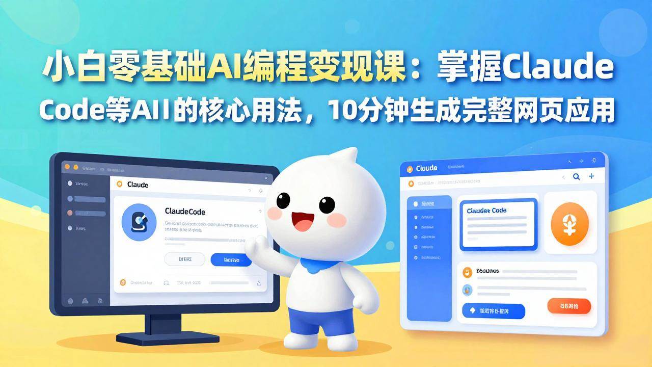 （17562期）小白零基础AI编程变现课：掌握Claude Code等AI工具的核心用法，10分钟生成完整网页应用-小五资源网 - 活动线报,软件,教程分享平台