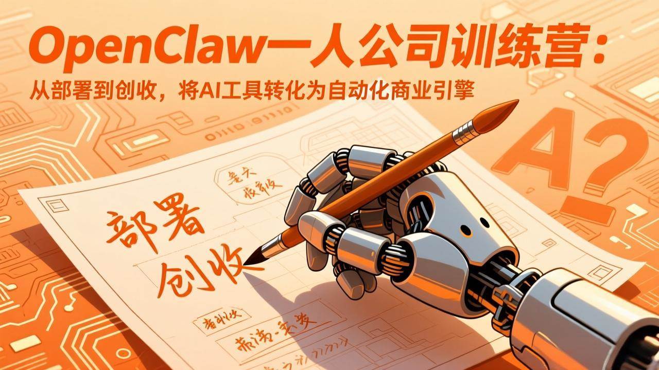 （17540期）OpenClaw一人公司训练营：从部署到创收，将AI工具转化为自动化商业引擎-小五资源网 - 活动线报,软件,教程分享平台