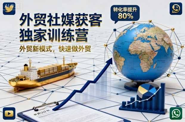 外贸社媒获客独家训练营，外贸新模式，快速做外贸(更新26年2月)-小五分享网 - 活动线报,软件,教程分享平台