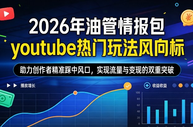 2026年油管情报包，youtube热门玩法风向标，助力创作者精准踩中风口，实现流量与变现的双重突破(更新)-小五分享网 - 活动线报,软件,教程分享平台