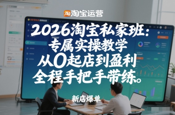 2026淘宝私家班：专属实操教学，从0起店到盈利，全程手把手带练(更新26年2月)-小五分享网 - 活动线报,软件,教程分享平台