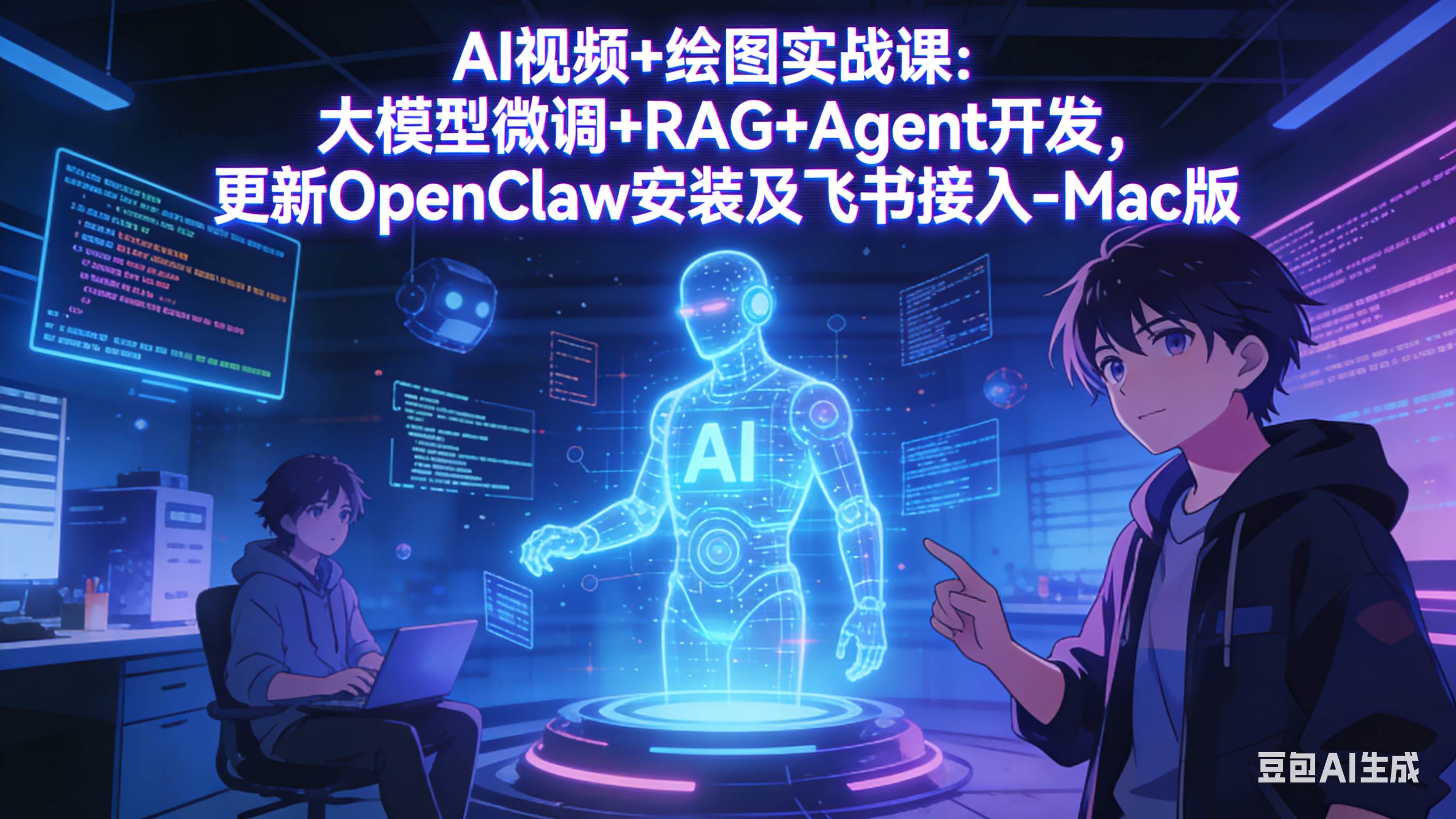 （17594期）AI视频+绘图实战课：大模型微调+RAG+Agent开发，更新OpenClaw安装及飞书接入-Mac版-小五资源网 - 活动线报,软件,教程分享平台