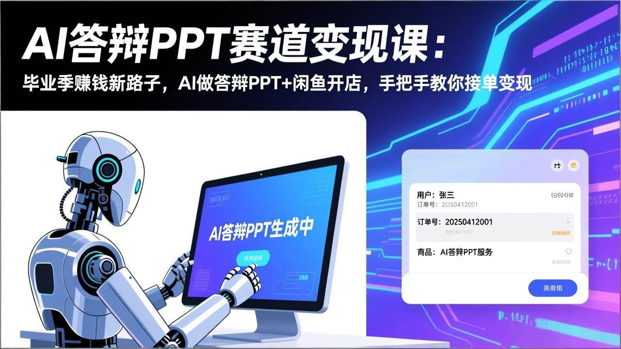 （17546期）AI答辩PPT赛道变现课：毕业季赚钱新路子，AI做答辩PPT+闲鱼开店，手把手教你接单变现-小五资源网 - 活动线报,软件,教程分享平台